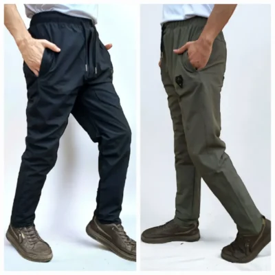 MS Fashion BD - Men's Premium Quality Trouser - Black & Olive Combo