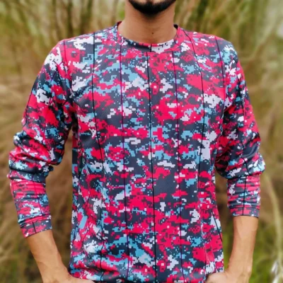 Premium Mesh & PP Print Full Sleeve T-shirt FST-1