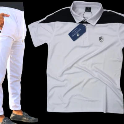 China Micro Stretch Trouser & Mesh Polo T-shirt Combo-1