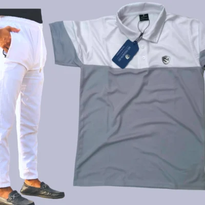 China Micro Stretch Trouser & Mesh Polo T-shirt Combo-2