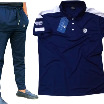 China Micro Stretch Trouser & Mesh Polo T-shirt Combo-5