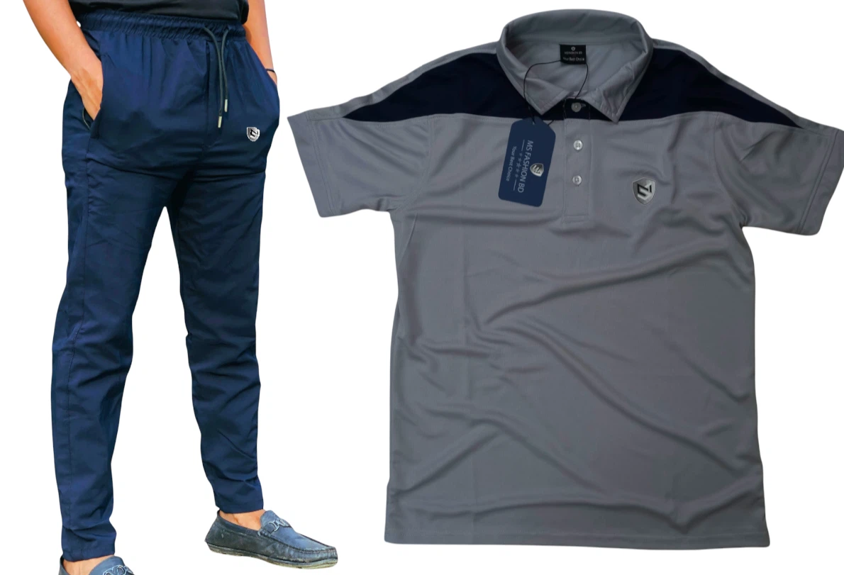 China Micro Stretch Trouser & Mesh Polo T-shirt Combo-6