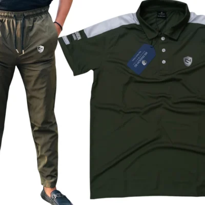 China Micro Stretch Trouser & Mesh Polo T-shirt Combo-7
