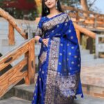Japani Silk Saree - S3 (নীল)
