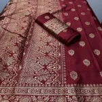 Japani Silk Saree - S4 (খয়েরী)