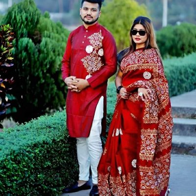 ব্লক প্রিন্টেড কাপল ড্রেস সেট - CD-10