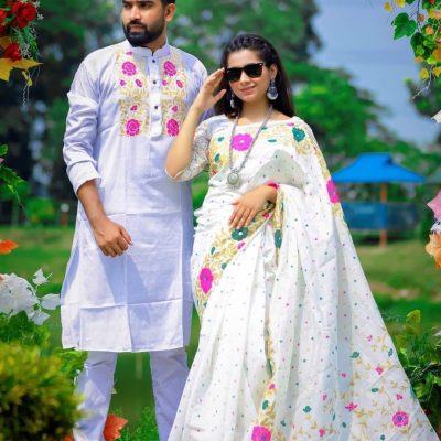 ব্লক প্রিন্টেড কাপল ড্রেস সেট - CD-2