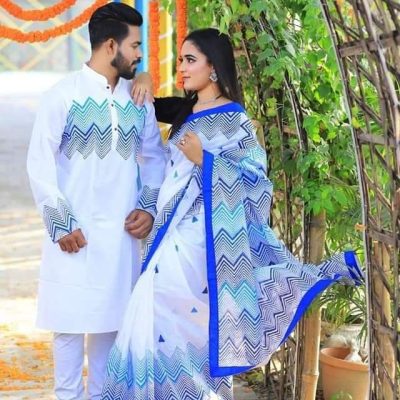 ব্লক প্রিন্টেড কাপল ড্রেস সেট - CD-3