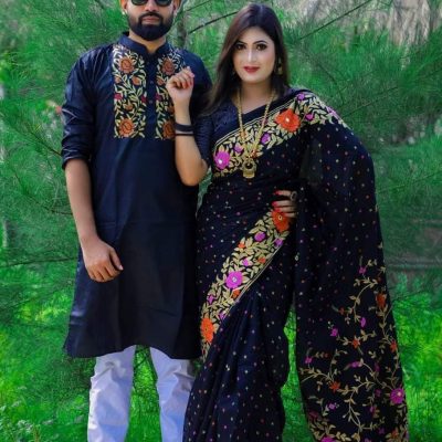 ব্লক প্রিন্টেড কাপল ড্রেস সেট - CD-5