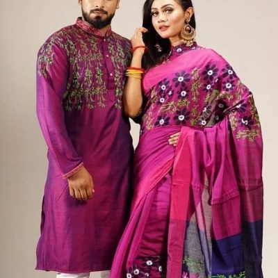 ব্লক প্রিন্টেড কাপল ড্রেস সেট - CD-6