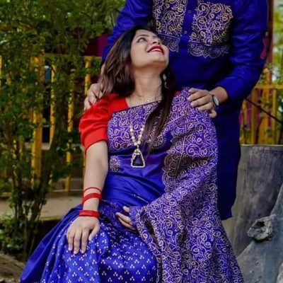 ব্লক প্রিন্টেড কাপল ড্রেস সেট - CD-9