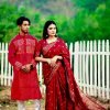 জাপানি সিল্ক শাড়ি+পাঞ্জাবি - কাপল ড্রেস সেট - CD-19