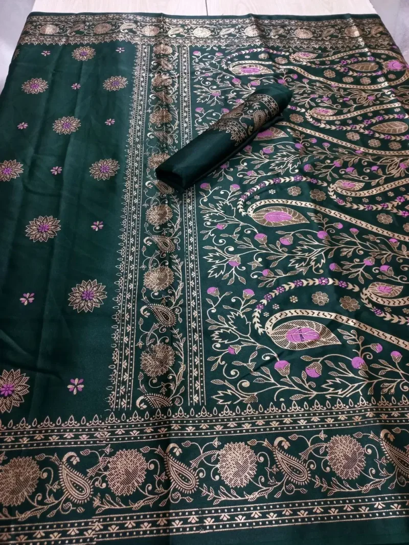 Japani Silk Saree - S9 (সবুজ)