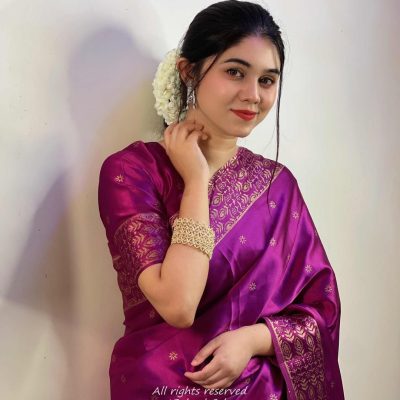 Japani Silk Saree - S10 (বেগুনী)