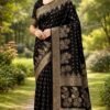 Japani Silk Saree - S16 (কালো)